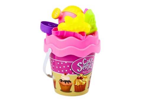 Zestaw Do Piasku Wiaderko Konewka Foremki Różowe Słodkości 8 ele. LEAN Toys Zestaw Do Piasku Wiaderko Konewka Foremki Różowe Słodkości 8 ele. LEAN Toys