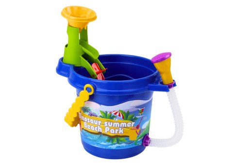Zestaw Do Piasku Wiaderko Z Prysznicem Łopatka Grabki Foremki Dinozaury LEAN Toys Zestaw Do Piasku Wiaderko Z Prysznicem Łopatka Grabki Foremki Dinozaury LEAN Toys