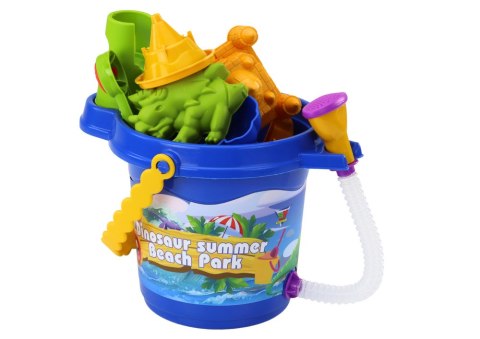Zestaw Do Piasku Wiaderko Z Prysznicem Łopatka Grabki Foremki Dinozaury LEAN Toys Zestaw Do Piasku Wiaderko Z Prysznicem Łopatka Grabki Foremki Dinozaury LEAN Toys