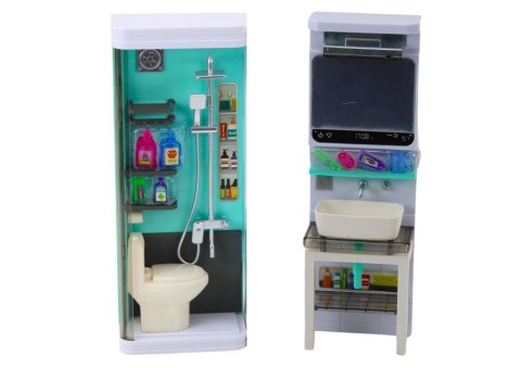 Zestaw Do Zabawy Łazienka 4w1 Prysznic Toaleta Pralka Akcesoria LEAN Toys Zestaw Do Zabawy Łazienka 4w1 Prysznic Toaleta Pralka Akcesoria LEAN Toys