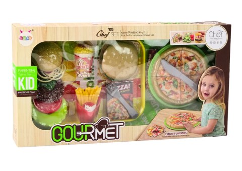 Zestaw Fast Food Pizza Burgery Frytki Akcesoria Dla Dzieci 24 ele. LEAN Toys Zestaw Fast Food Pizza Burgery Frytki Akcesoria Dla Dzieci 24 ele. LEAN Toys