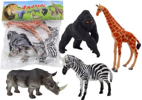 Zestaw Figurek Zwierząt Afrykańskich 4 Sztuki Żyrafa Goryl LEAN TOYS Zestaw Figurek Zwierząt Afrykańskich 4 Sztuki Żyrafa Goryl LEAN TOYS