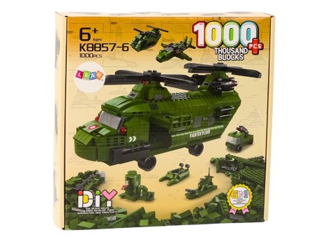 Zestaw Klocków Helikopter Wojskowy Militarny Zielony 1000 El LEAN Toys Zestaw Klocków Helikopter Wojskowy Militarny Zielony 1000 El LEAN Toys