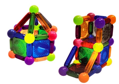 Zestaw Klocków Magnetycznych Z Podświetleniem 54 Elementy LEAN Toys Zestaw Klocków Magnetycznych Z Podświetleniem 54 Elementy LEAN Toys