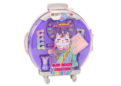 Zestaw Kosmetyków W Walizce Do Paznokci Makijażu Walizka Fioletowa 9 El. LEAN Toys Zestaw Kosmetyków W Walizce Do Paznokci Makijażu Walizka Fioletowa 9 El. LEAN Toys