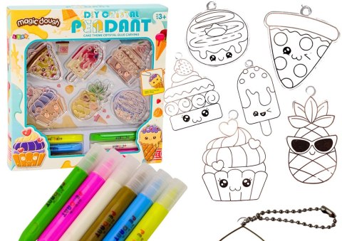 Zestaw Kreatywny Witraże Zawieszki DIY Babeczka Pizza Ananas LEAN Toys Zestaw Kreatywny Witraże Zawieszki DIY Babeczka Pizza Ananas LEAN Toys