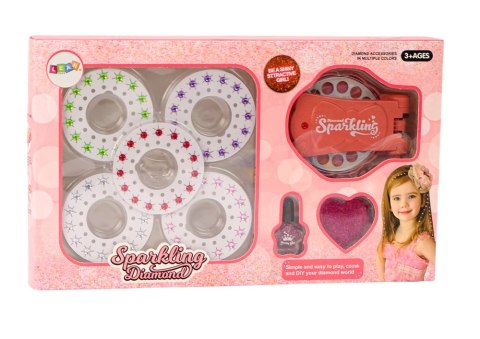 Zestaw Maszynka Do Wyklejania Włosów Diamenciki Brokat LEAN Toys Zestaw Maszynka Do Wyklejania Włosów Diamenciki Brokat LEAN Toys