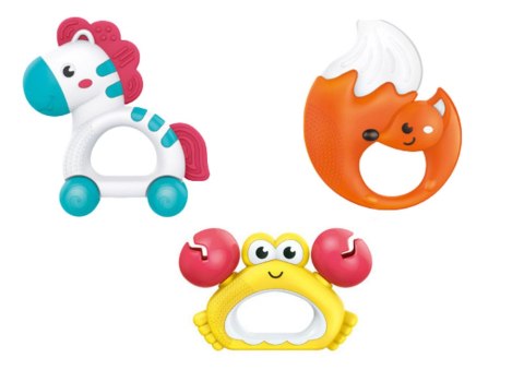 Zestaw Zabawek Dla Niemowlaka Grzechotki Gryzaczki Zebra Krab Lis 3 Szt LEAN Toys Zestaw Zabawek Dla Niemowlaka Grzechotki Gryzaczki Zebra Krab Lis 3 Szt LEAN Toys