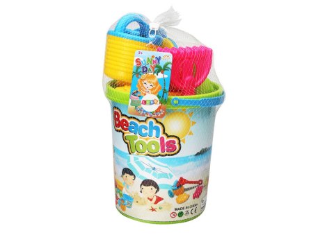 Zestaw Zabawek Do Piasku Wiaderko Młynek Konewka Foremki Kolorowy LEAN Toys Zestaw Zabawek Do Piasku Wiaderko Młynek Konewka Foremki Kolorowy LEAN Toys
