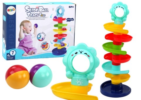 Zjeżdżalnia Tor Dla Kulek Spiralna Wieża Kolorowa LEAN Toys Zjeżdżalnia Tor Dla Kulek Spiralna Wieża Kolorowa LEAN Toys