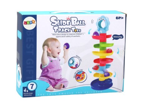 Zjeżdżalnia Tor Dla Kulek Spiralna Wieża Kolorowa LEAN Toys Zjeżdżalnia Tor Dla Kulek Spiralna Wieża Kolorowa LEAN Toys