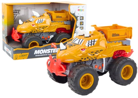 Autko Terenowe Dinozaur Napęd Frykcyjny Wywrotka Pomarańczowe LEAN Toys Autko Terenowe Dinozaur Napęd Frykcyjny Wywrotka Pomarańczowe LEAN Toys