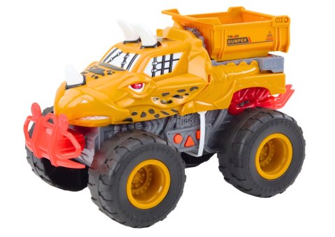 Autko Terenowe Dinozaur Napęd Frykcyjny Wywrotka Pomarańczowe LEAN Toys Autko Terenowe Dinozaur Napęd Frykcyjny Wywrotka Pomarańczowe LEAN Toys