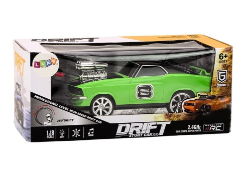 Autko Zdalnie Sterowane 1:18 Drift 360 Światła Dźwięki Zielony LEAN Toys Autko Zdalnie Sterowane 1:18 Drift 360 Światła Dźwięki Zielony LEAN Toys