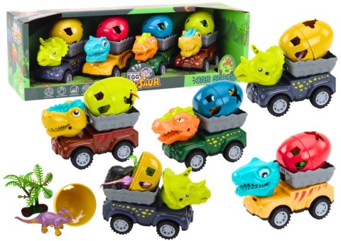 Auto Dinozaur Z Jajem Samochód Z Przyczepą Figurki Zestaw 4 ele. LEAN Toys Auto Dinozaur Z Jajem Samochód Z Przyczepą Figurki Zestaw 4 ele. LEAN Toys