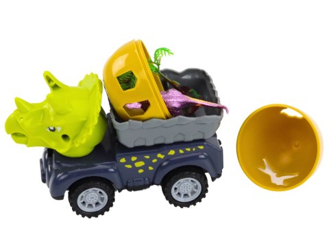 Auto Dinozaur Z Jajem Samochód Z Przyczepą Figurki Zestaw 4 ele. LEAN Toys Auto Dinozaur Z Jajem Samochód Z Przyczepą Figurki Zestaw 4 ele. LEAN Toys