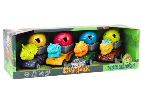 Auto Dinozaur Z Jajem Samochód Z Przyczepą Figurki Zestaw 4 ele. LEAN Toys Auto Dinozaur Z Jajem Samochód Z Przyczepą Figurki Zestaw 4 ele. LEAN Toys