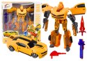 Auto-Robot 2w1 Sportowy Żółty Zestaw Broni 3szt LEAN Toys