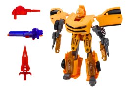 Auto-Robot 2w1 Sportowy Żółty Zestaw Broni 3szt LEAN Toys