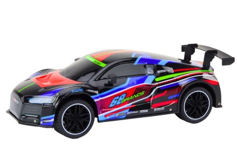 Auto Sportowe Zdalnie Sterowane RC 1:10 25km/h Światła Czarny LEAN Toys Auto Sportowe Zdalnie Sterowane RC 1:10 25km/h Światła Czarny LEAN Toys