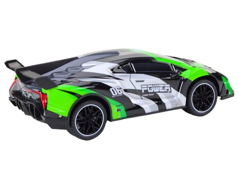Auto Sportowe Zdalnie Sterowane RC 1:10 25km/h Światła Zielony LEAN Toys Auto Sportowe Zdalnie Sterowane RC 1:10 25km/h Światła Zielony LEAN Toys