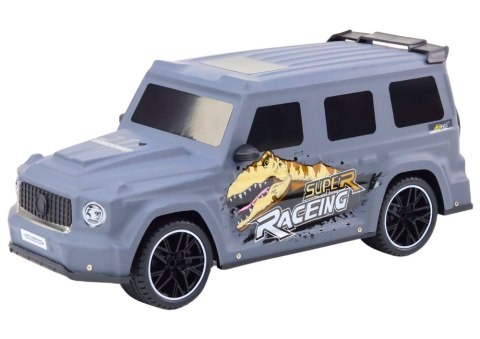 Auto Zdalnie Sterowane RC z Dinozaurem w Skali 1:10 Szare LEAN Toys Auto Zdalnie Sterowane RC z Dinozaurem w Skali 1:10 Szare LEAN Toys