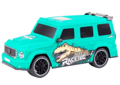 Auto Zdalnie Sterowane RC z Dinozaurem w Skali 1:10 Zielone LEAN Toys Auto Zdalnie Sterowane RC z Dinozaurem w Skali 1:10 Zielone LEAN Toys