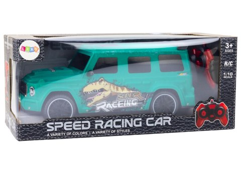 Auto Zdalnie Sterowane RC z Dinozaurem w Skali 1:10 Zielone LEAN Toys Auto Zdalnie Sterowane RC z Dinozaurem w Skali 1:10 Zielone LEAN Toys