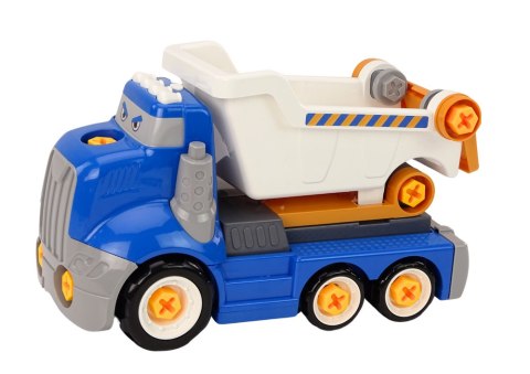 Ciężarówka Wywrotka Kreskówkowa Do Skręcania DIY Niebieska LEAN Toys Ciężarówka Wywrotka Kreskówkowa Do Skręcania DIY Niebieska LEAN Toys