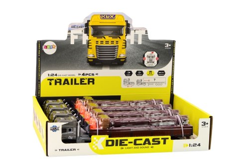 Ciężarówka Z Drewnem Tir Przyczepa 1:24 Bale Drewna Dźwięki Światła LEAN Toys Ciężarówka Z Drewnem Tir Przyczepa 1:24 Bale Drewna Dźwięki Światła LEAN Toys