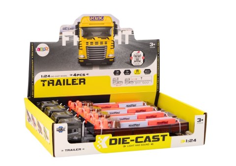 Ciężarówka Z Przyczepą 1:24 TIR Auto Ciężarowe Akcesoria Dźwięki Światła LEAN Toys Ciężarówka Z Przyczepą 1:24 TIR Auto Ciężarowe Akcesoria Dźwięki Światła LEAN Toys