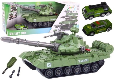 Czołg Pojazd Wojskowy DIY Do Rozkręcania Zielony Dźwięki Zestaw Resoraki LEAN Toys Czołg Pojazd Wojskowy DIY Do Rozkręcania Zielony Dźwięki Zestaw Resoraki LEAN Toys