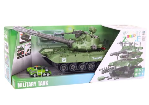 Czołg Pojazd Wojskowy DIY Do Rozkręcania Zielony Dźwięki Zestaw Resoraki LEAN Toys Czołg Pojazd Wojskowy DIY Do Rozkręcania Zielony Dźwięki Zestaw Resoraki LEAN Toys