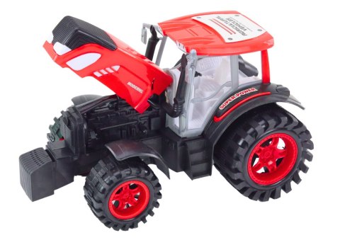 Duży Traktor Rolniczy Z Przyczepą I Balami Siana Napęd Czerwony LEAN Toys Duży Traktor Rolniczy Z Przyczepą I Balami Siana Napęd Czerwony LEAN Toys