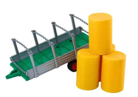 Duży Traktor Rolniczy Z Przyczepą I Balami Siana Napęd Czerwony LEAN Toys Duży Traktor Rolniczy Z Przyczepą I Balami Siana Napęd Czerwony LEAN Toys