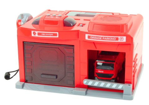 Garaż Baza Remiza Strażacka Wóz 1:32 Krótkofalówka Światła Dźwięki LEAN Toys Garaż Baza Remiza Strażacka Wóz 1:32 Krótkofalówka Światła Dźwięki LEAN Toys