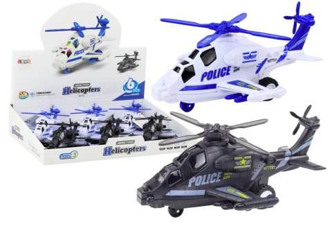 Helikopter Policyjny Biały lub Czarny Napęd Frykcyjny Światło i Dźwięk LEAN TOYS Helikopter Policyjny Biały lub Czarny Napęd Frykcyjny Światło i Dźwięk LEAN TOYS