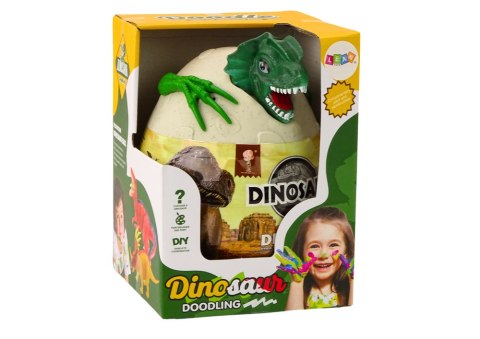 Jajo Z Dinozaurami Do Malowania Farbki Pędzelki DIY Zielony LEAN Toys Jajo Z Dinozaurami Do Malowania Farbki Pędzelki DIY Zielony LEAN Toys