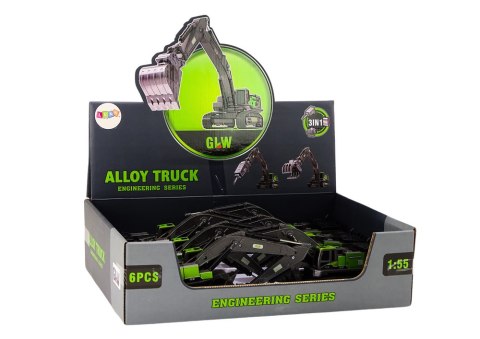 Koparka Gąsienicowa Chwytak Wiertnica Łyżka 1:55 Czarno-Zielona LEAN Toys Koparka Gąsienicowa Chwytak Wiertnica Łyżka 1:55 Czarno-Zielona LEAN Toys