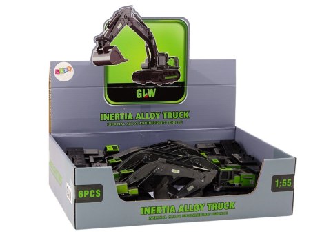 Koparka Gąsienicowa Metalowa Łyżka 1:55 Czarno-Zielona LEAN Toys Koparka Gąsienicowa Metalowa Łyżka 1:55 Czarno-Zielona LEAN Toys