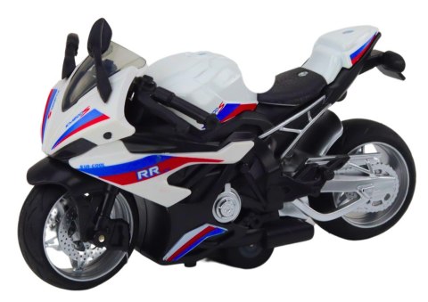Motocykl Sportowy z Napędem Frykcyjnym 3 Kolory Biały Zielony Niebieski LEAN Toys Motocykl Sportowy z Napędem Frykcyjnym 3 Kolory Biały Zielony Niebieski LEAN Toys