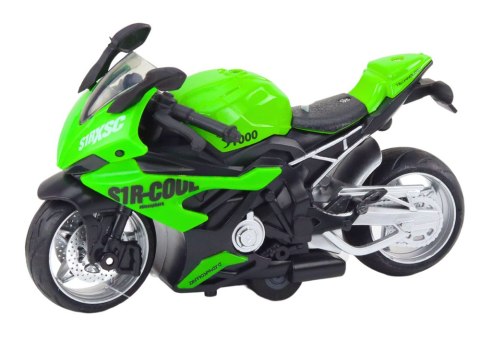 Motocykl Sportowy z Napędem Frykcyjnym 3 Kolory Biały Zielony Niebieski LEAN Toys Motocykl Sportowy z Napędem Frykcyjnym 3 Kolory Biały Zielony Niebieski LEAN Toys