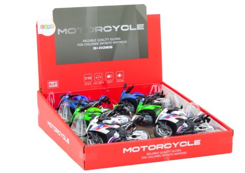 Motocykl Sportowy z Napędem Frykcyjnym 3 Kolory Biały Zielony Niebieski LEAN Toys Motocykl Sportowy z Napędem Frykcyjnym 3 Kolory Biały Zielony Niebieski LEAN Toys