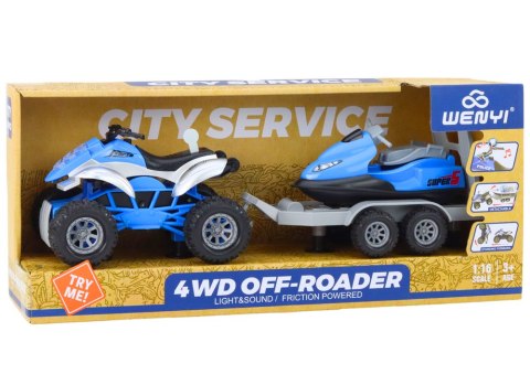 Quad z Przyczepą do przewozu Łodzi oraz Skuterem Wodnym LEAN Toys Quad z Przyczepą do przewozu Łodzi oraz Skuterem Wodnym LEAN Toys