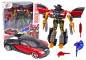 Robot Auto 2w1 Akcesoria Zestaw Broni 3szt Czerwony LEAN Toys