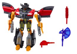 Robot Auto 2w1 Akcesoria Zestaw Broni 3szt Czerwony LEAN Toys