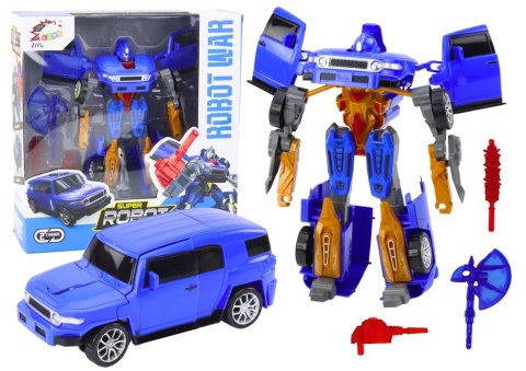 Robot Auto 2w1 Transformacja Akcesoria Broń Niebieski LEAN Toys Robot Auto 2w1 Transformacja Akcesoria Broń Niebieski LEAN Toys