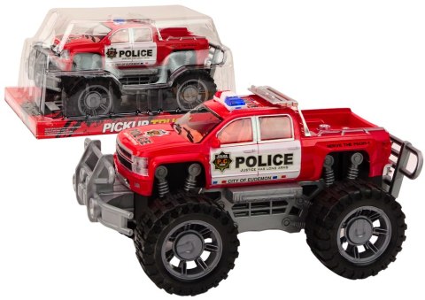 Samochód Policyjny Pickup Czerwony Terenowy Wóz Policji LEAN Toys Samochód Policyjny Pickup Czerwony Terenowy Wóz Policji LEAN Toys