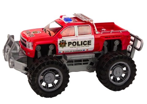Samochód Policyjny Pickup Czerwony Terenowy Wóz Policji LEAN Toys Samochód Policyjny Pickup Czerwony Terenowy Wóz Policji LEAN Toys