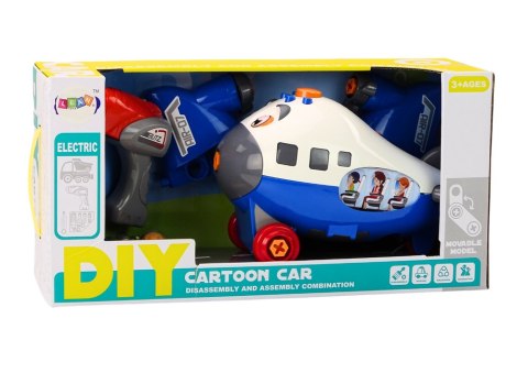 Samolot Kreskówkowy Do Skręcania Skrzydła DIY Niebieski LEAN Toys Samolot Kreskówkowy Do Skręcania Skrzydła DIY Niebieski LEAN Toys